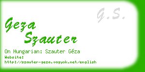 geza szauter business card